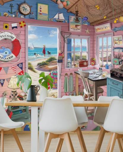 fondo de pantalla dentro de una cabaña de playa