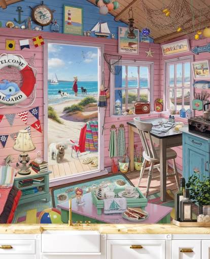 innerhalb einer Strandhütte Tapete