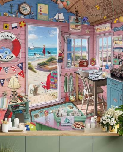 innerhalb einer Strandhütte Tapete