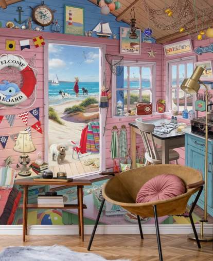 innerhalb einer Strandhütte Tapete