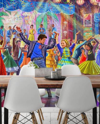 American High School Dance Retro Wallpaper