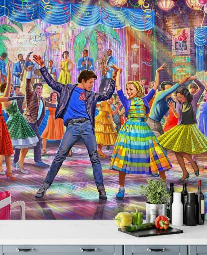 colourful 1950s wallpaper