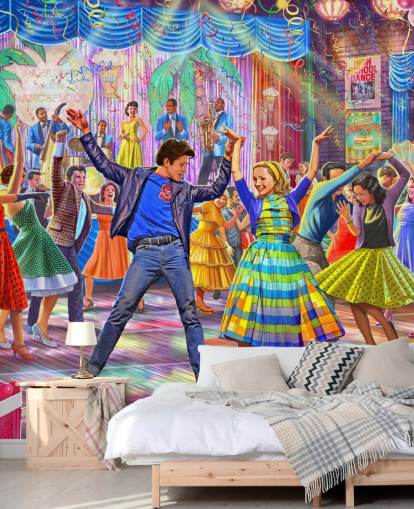 colourful 1950s wallpaper