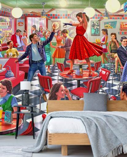 Papel de parede para celular gratis 1950s rockers dancing in a diner