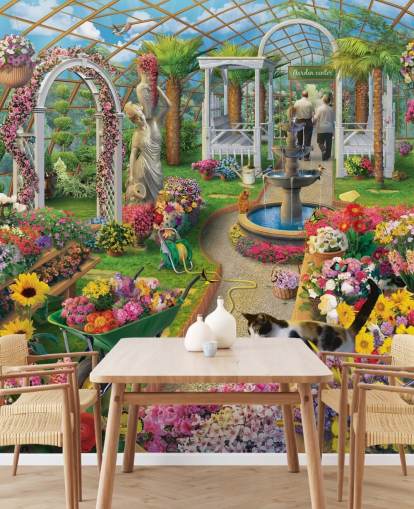 farverige blomster i haven center tapet farverige blomster i haven center tapet