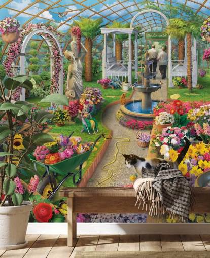 colourful flowers in garden centre wallpaper colourful flowers in garden centre wallpaper