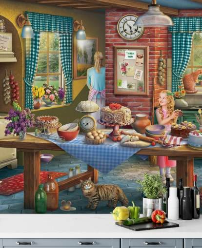 baking in the kitchen wallpaper