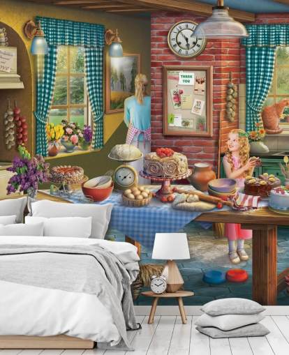 Baking Kitchen Care Home Wallpaper