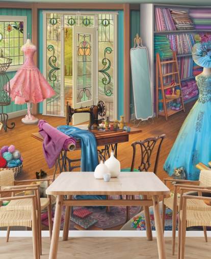 bunte Kurzwaren-Tapete