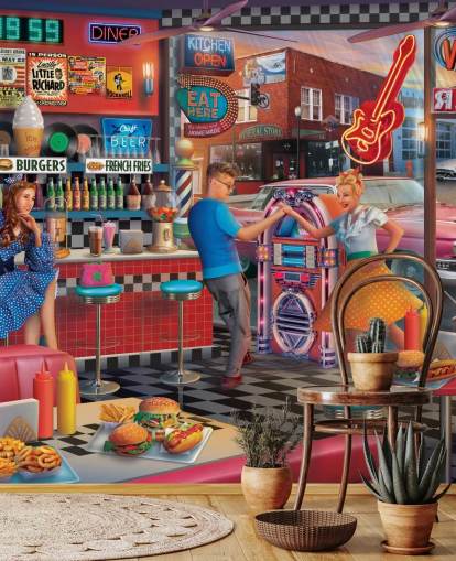 färgglada diner tapet färgglada diner tapet