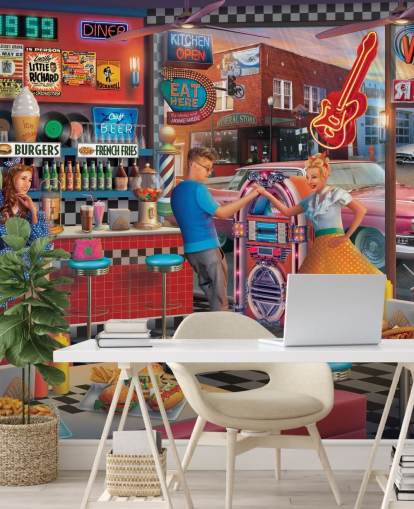 bunte Diner-Tapete