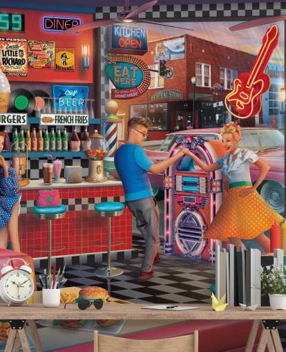 bunte Diner-Tapete bunte Diner-Tapete