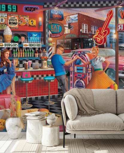 bunte Diner-Tapete