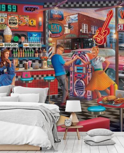 farverige diner tapet farverige diner tapet