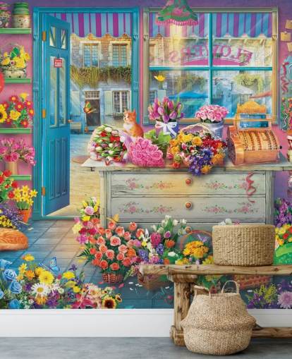 inside flower shop wallpaper