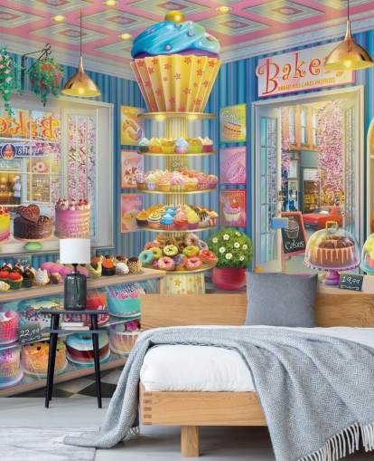 papier peint de magasin de cupcake savoureux