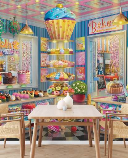 velsmakende cupcake butikken tapet