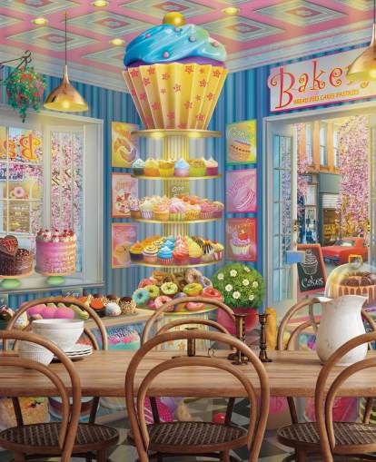 tasty cupcake store wallpaper