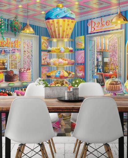 smakelijk cupcake store behang
