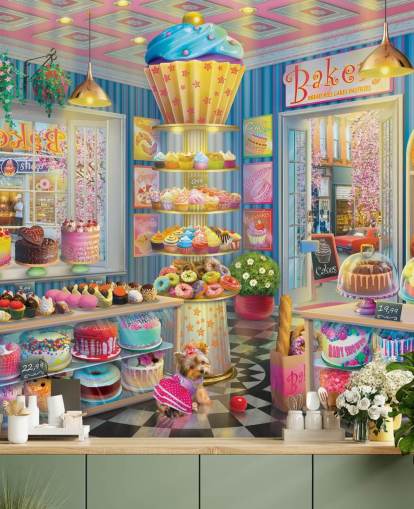 papier peint de magasin de cupcake savoureux
