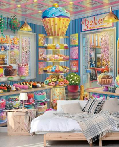 välsmakande cupcake butik tapet