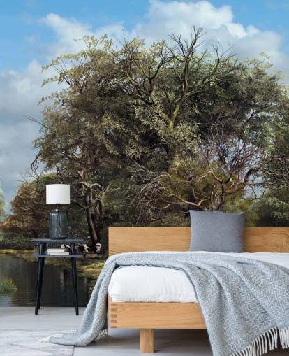 roue à eau dans le papier peint de campagne anglaise roue à eau dans le papier peint de campagne anglaise