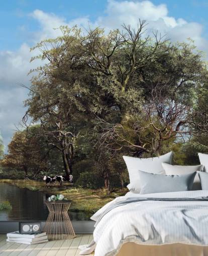 Wasserrad in englischer Landschaft Tapete