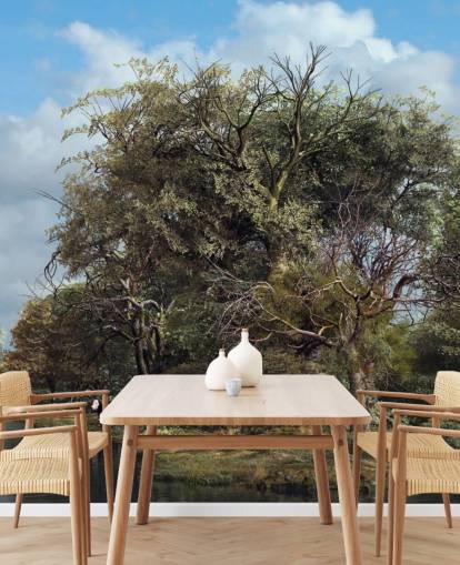 ruota idraulica in carta da parati campagna inglese