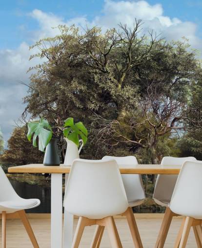 roue à eau dans le papier peint de campagne anglaise roue à eau dans le papier peint de campagne anglaise