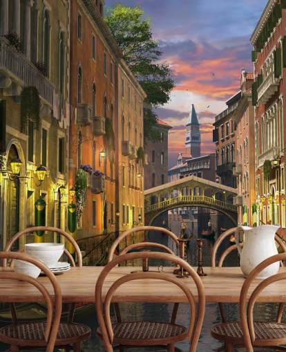 alter Kanal in Venedig Tapete