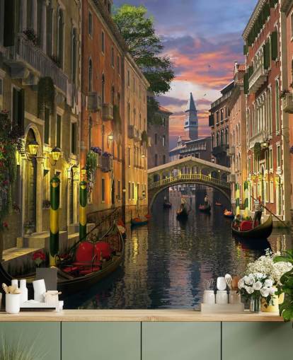 carta da parati old canal in venice