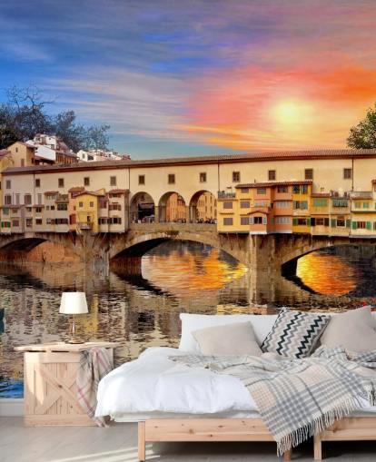 oude winkels op florence bridge wallpaper