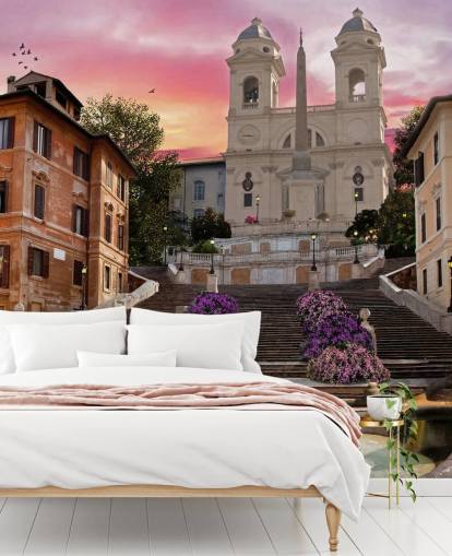 papel pintado de iglesia y pasos de español