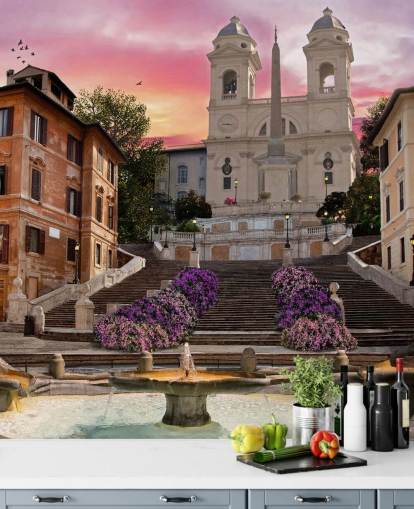 spanische Treppe und Kirchentapete