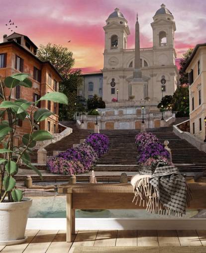 spanische Treppe und Kirchentapete