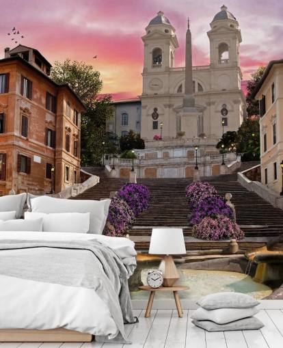 spanish steps and church wallpaper spanish steps and church wallpaper