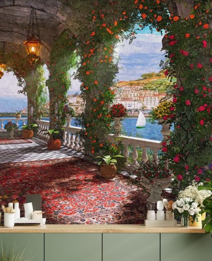 balcon de façade par la côte papier peint