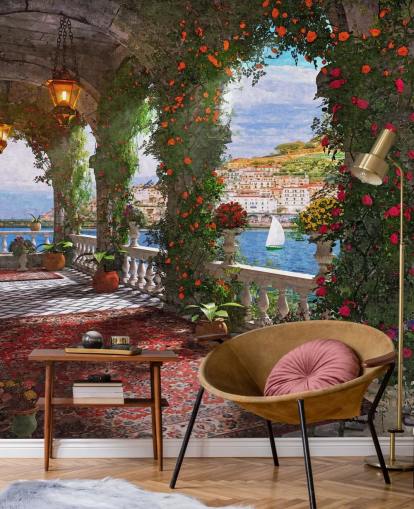 balcon de façade par la côte papier peint