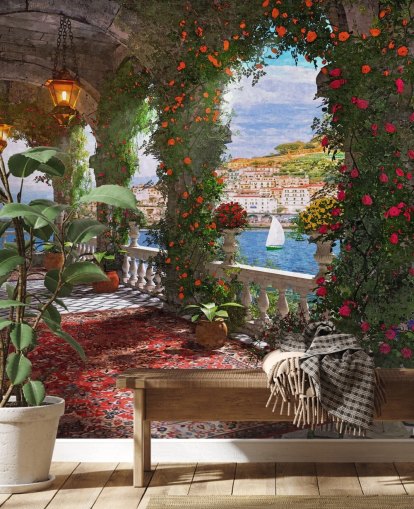 facade balkon ved kysten tapet