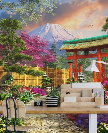 papel pintado colorido jardín japonés papel pintado colorido jardín japonés