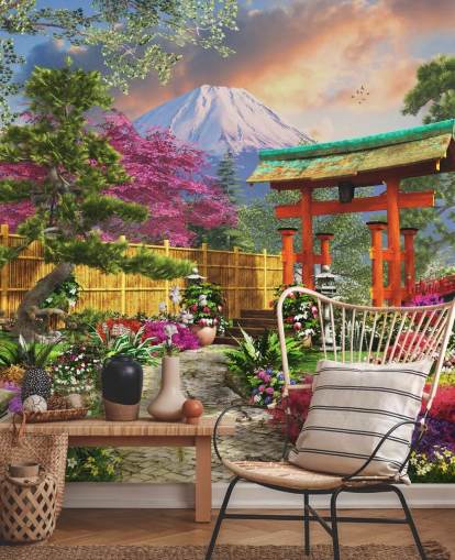 farverig japansk have tapet farverig japansk have tapet