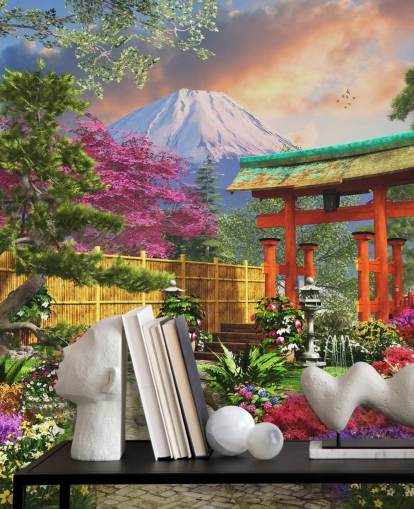 värikäs japanilainen puutarha tapetti värikäs japanilainen puutarha tapetti