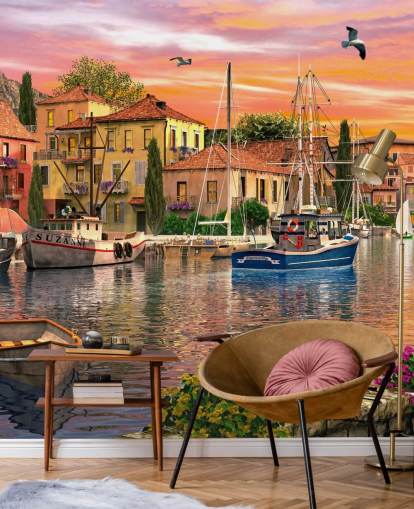 colourful boat wallpaper