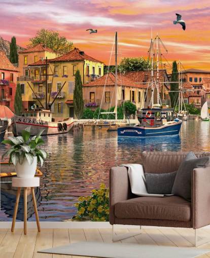 colourful boat wallpaper