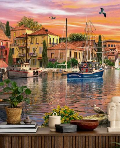 colourful boat wallpaper