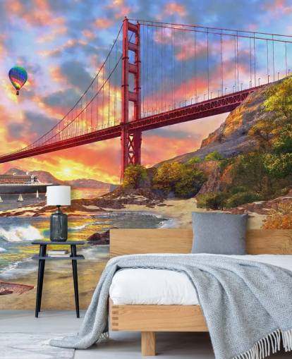 stranden i San Francisco tittar på bro tapeter