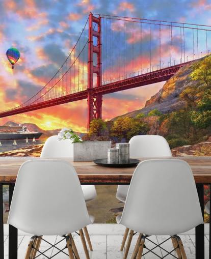 beach in san francisco looking at bridge wallpaper