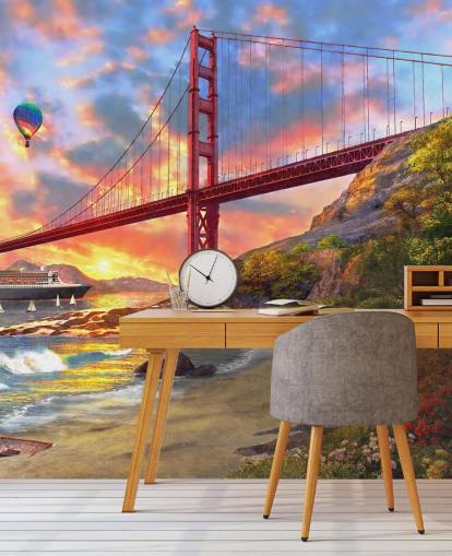 playa en san francisco mirando fondo de pantalla puente