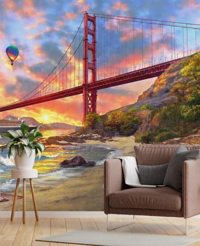 playa en san francisco mirando fondo de pantalla puente