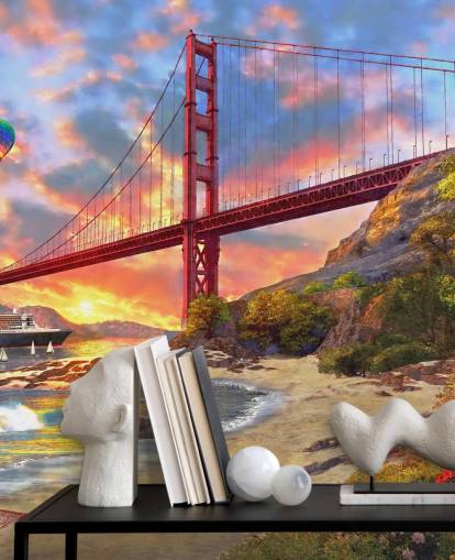 praia em san francisco olhando para o papel de parede da ponte